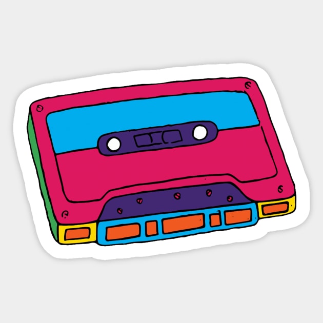 Cassette Colorful Sticker by AlexisBrown1996